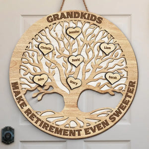 Un petit-enfant rend la retraite encore plus douce ! Panneau en bois personnalisé ! Cadeau pour maman et grand-mère