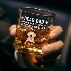 Merci d'avoir ramassé mes crottes - Verre à whisky personnalisé pour chien - Cadeau pour les propriétaires d'animaux et les amoureux des animaux