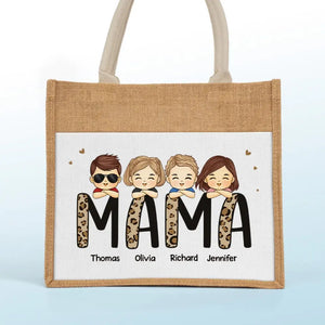 Je suis une maman professionnelle - Sacs fourre-tout personnalisés pour la famille, sacs fourre-tout en jute, sacs de plage - Cadeau pour maman, grand-mère