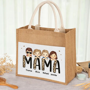Je suis une maman professionnelle - Sacs fourre-tout personnalisés pour la famille, sacs fourre-tout en jute, sacs de plage - Cadeau pour maman, grand-mère