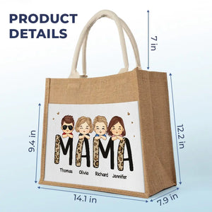 Je suis une maman professionnelle - Sacs fourre-tout personnalisés pour la famille, sacs fourre-tout en jute, sacs de plage - Cadeau pour maman, grand-mère