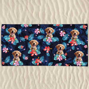 Custom Photo Vacay Mode Activated - Dog
& Cat Personalized Custom Beach Towel - Summer Vacation Gift, Birthday Pool Party Gift For Pet Owners, Pet Lovers