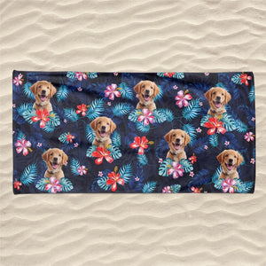 Custom Photo Vacay Mode Activated - Dog
& Cat Personalized Custom Beach Towel - Summer Vacation Gift, Birthday Pool Party Gift For Pet Owners, Pet Lovers