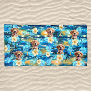 Custom Photo Vacation Mode On - Dog
& Cat Personalized Custom Beach Towel - Summer Vacation Gift, Birthday Pool Party Gift For Pet Owners, Pet Lovers