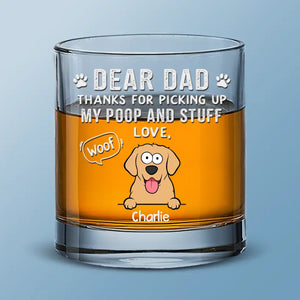 Merci d'avoir ramassé mes crottes - Verre à whisky personnalisé pour chien - Cadeau pour les propriétaires d'animaux et les amoureux des animaux