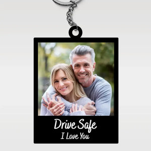 Porte-clés photo personnalisé en acrylique avec photo « L'amour est la beauté de l'âme » - Cadeau pour couple, anniversaire