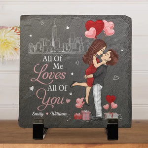 My Favorite Love Story Is Ours - Couple Personalized Custom Square Shaped Stone With Stand - Gift For Husband Wife, Anniversary