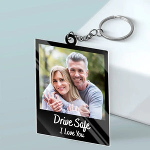 Porte-clés photo personnalisé en acrylique avec photo « L'amour est la beauté de l'âme » - Cadeau pour couple, anniversaire