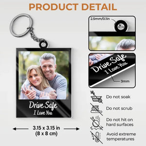 Porte-clés photo personnalisé en acrylique avec photo « L'amour est la beauté de l'âme » - Cadeau pour couple, anniversaire