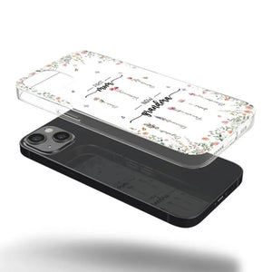 Première maman, maintenant grand-mère - Coque de téléphone transparente personnalisée pour la famille - Cadeau pour maman et grand-mère
