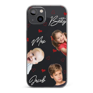 Photo personnalisée « Je t'aime tellement » - Coque de téléphone transparente personnalisée pour famille - Cadeau pour maman, grand-mère