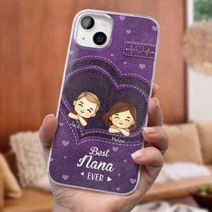 Tu es la maman la plus géniale - Coque de téléphone transparente personnalisée pour la famille - Cadeau pour maman, grand-mère