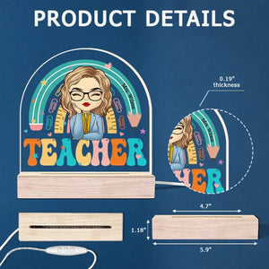 Reine de la classe - Lampe LED 3D personnalisée pour enseignant - Cadeau pour enseignant