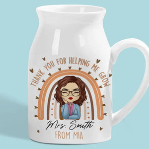 Meilleur enseignant du monde - Vase à fleurs personnalisé pour décoration d'intérieur - Cadeau pour enseignant