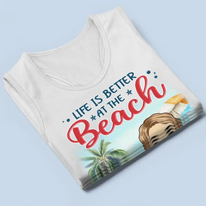 La vie est meilleure à la plage - Débardeur dos nageur personnalisé pour chien - Cadeau pour les propriétaires et les amoureux des animaux