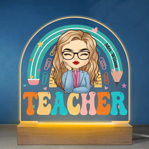 Reine de la classe - Lampe LED 3D personnalisée pour enseignant - Cadeau pour enseignant
