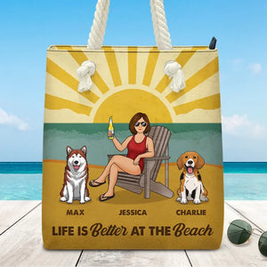 Sac de plage personnalisé pour chien - Cadeau idéal pour les vacances d'été, pour les propriétaires et les amoureux des animaux