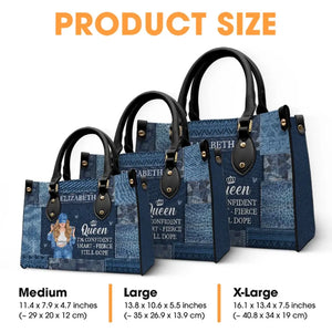 Sac à main en cuir personnalisé « Queen I'm Confident » - Cadeau pour meilleures amies, meilleures amies, sœurs