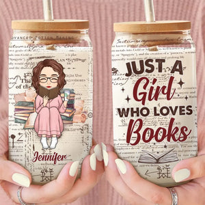 Elle est une rat de bibliothèque - Tasse en verre personnalisée pour les amoureux des livres, tasse à café glacé - Cadeau pour les amoureux des livres