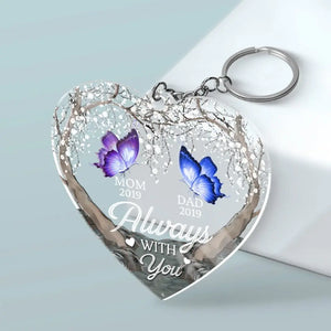 Le temps passe, l'amour demeure - Porte-clés personnalisé en acrylique - Cadeau de condoléances pour les membres de la famille