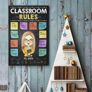 Travaillez dur et amusez-vous - Affiche verticale personnalisée pour enseignant - Cadeau pour enseignant