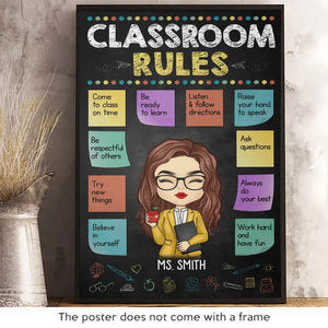 Travaillez dur et amusez-vous - Affiche verticale personnalisée pour enseignant - Cadeau pour enseignant