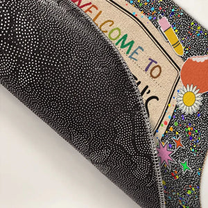Bienvenue dans la zone d'apprentissage - Tapis décoratif personnalisé pour la maison - Cadeau de pendaison de crémaillère pour enseignant