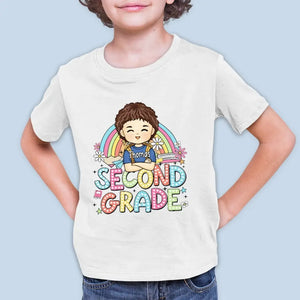 Niveau scolaire déverrouillé - T-shirt enfant personnalisé - Cadeau de rentrée scolaire pour enfant