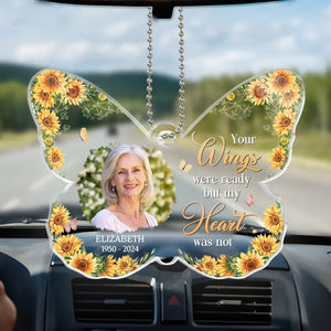 Photo personnalisée « Ceux que nous aimons ne partent pas » - Ornement de voiture personnalisé commémoratif - Forme personnalisée en acrylique - Cadeau de condoléances pour les membres de la famille