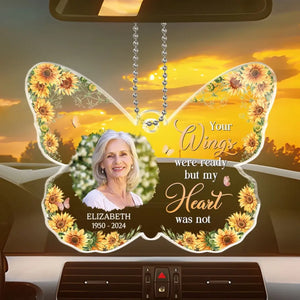 Photo personnalisée « Ceux que nous aimons ne partent pas » - Ornement de voiture personnalisé commémoratif - Forme personnalisée en acrylique - Cadeau de condoléances pour les membres de la famille