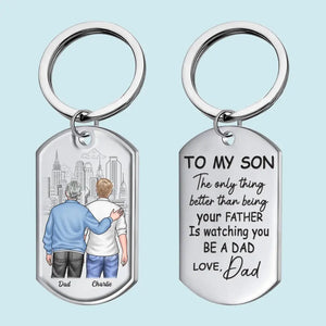 J'adore te voir devenir papa - Porte-clés personnalisé pour la famille - Cadeau pour fils, petit-fils