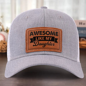 Génial comme ma fille - Chapeau familial en cuir avec patch - Cadeau pour papa