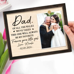 Photo personnalisée pour toujours votre petite fille - Plaque en bois personnalisée à 2 couches avec support - Cadeau pour papa