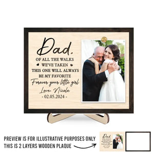 Photo personnalisée pour toujours votre petite fille - Plaque en bois personnalisée à 2 couches avec support - Cadeau pour papa