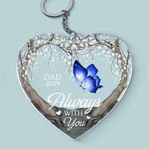 Le temps passe, l'amour demeure - Porte-clés personnalisé en acrylique - Cadeau de condoléances pour les membres de la famille