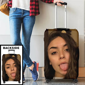 Photo personnalisée : tout ce dont vous avez besoin, c'est d'amour et d'un passeport - Housse de bagage personnalisée pour voyage - Cadeau pour les vacances d'été, cadeau pour les amateurs de voyages d'aventure