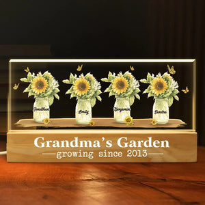 L'amour grandit toujours dans notre famille - Veilleuse LED 3D personnalisée en acrylique avec lettres - Cadeau pour maman et grand-mère