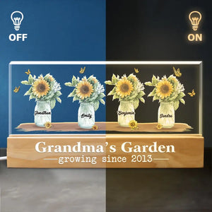 L'amour grandit toujours dans notre famille - Veilleuse LED 3D personnalisée en acrylique avec lettres - Cadeau pour maman et grand-mère