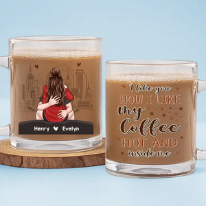 Encore plus chaud que ce café ! Tasse en verre personnalisée pour couple ! Cadeau pour mari et femme, anniversaire
