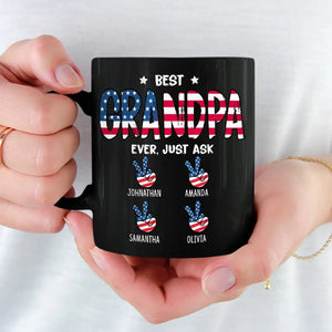 Meilleur grand-père de tous les temps - Mug noir personnalisé pour la famille - Cadeau pour papa et grand-père