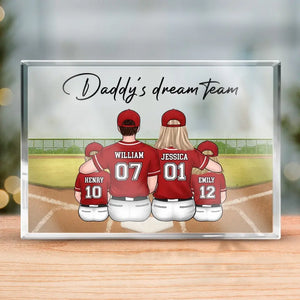 Plaque rectangulaire en acrylique personnalisée « Équipe de rêve » - Cadeau pour les membres de la famille
