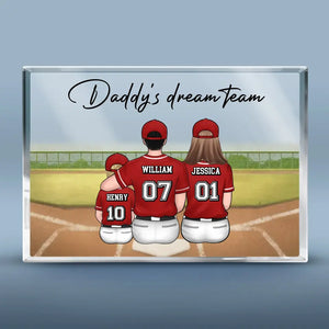 Plaque rectangulaire en acrylique personnalisée « Équipe de rêve » - Cadeau pour les membres de la famille