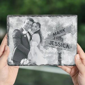 Photo personnalisée « Tu es la meilleure chose qui me soit jamais arrivée » - Pierre rectangulaire personnalisée avec support pour couple - Cadeau pour mari et femme, anniversaire