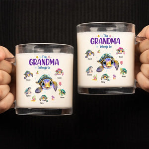 Nous continuons d'avancer comme des tortues - Tasse en verre personnalisée pour la famille - Cadeau pour maman, grand-mère