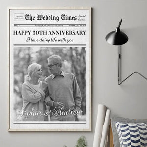 Photo personnalisée « J'aime vivre avec toi » - Affiche verticale personnalisée pour couple - Cadeau pour mari et femme, anniversaire