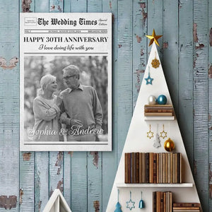 Photo personnalisée « J'aime vivre avec toi » - Affiche verticale personnalisée pour couple - Cadeau pour mari et femme, anniversaire