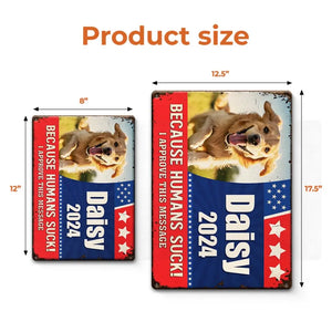 Photo personnalisée « Paws At The Polls » - Plaque en métal personnalisée pour chien et chat - Cadeau de pendaison de crémaillère pour propriétaires et amoureux des animaux