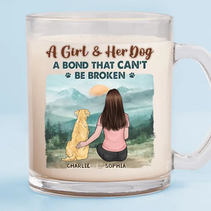Le lien indéfectible entre les animaux et leurs propriétaires - Mug en verre personnalisé pour chien - Cadeau pour les propriétaires et les amoureux des animaux