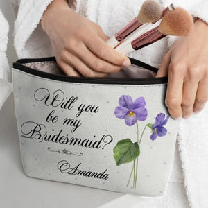 Trousse de maquillage personnalisée pour meilleure amie, côte à côte, aux côtés de la mariée - Cadeau de mariage, cadeau de demoiselle d'honneur pour meilleures amies, meilleures amies, sœurs