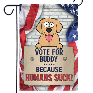 Arrêtez de me regarder et votez ! Drapeau personnalisé pour chien et chat ! Cadeau pour propriétaires et amoureux des animaux